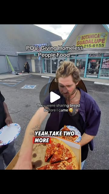Video still from @arislovesevery1 handing out food from a partner restaurant